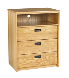 Nittany Media Chest w\/3 Drawers & 1 Top Open Compartment, 30"W